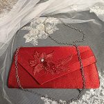 Elegant Burgundy Satin-Inspired Party Handbag