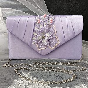 Sage Green Party Handbag with Pleated Flap Design