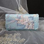 Elegant Evening Clutch with Lace Flower and Beaded Detail